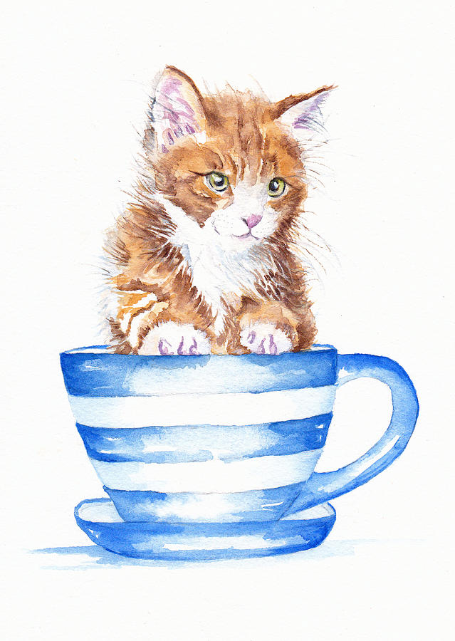 Storm in a teacup Painting by Debra Hall