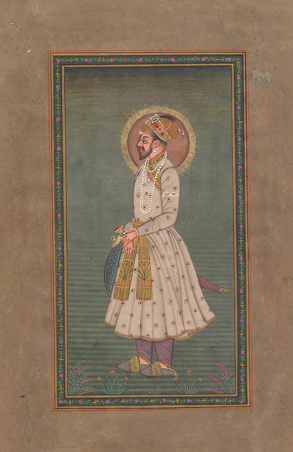 Mugal emperor Shah Jahan,Miniature Painting India Painting by B K Mitra