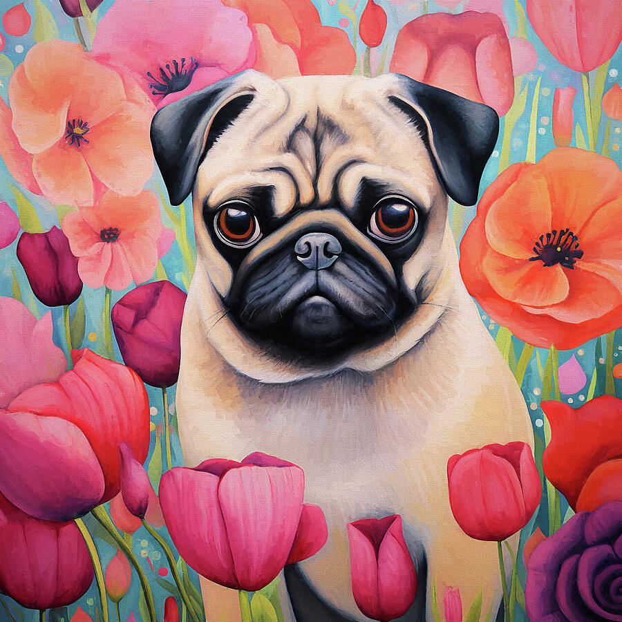 Muggles the Pug Digital Art by Peggy Collins