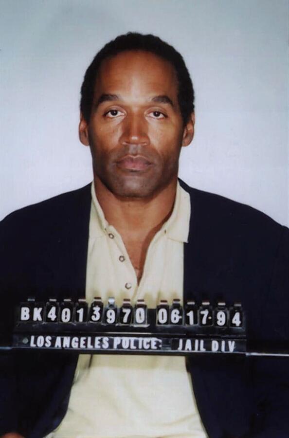 Los Angeles Photograph - Mugshot of O. J. Simpson 1994 by Los Angeles Police - Linda Howes Website