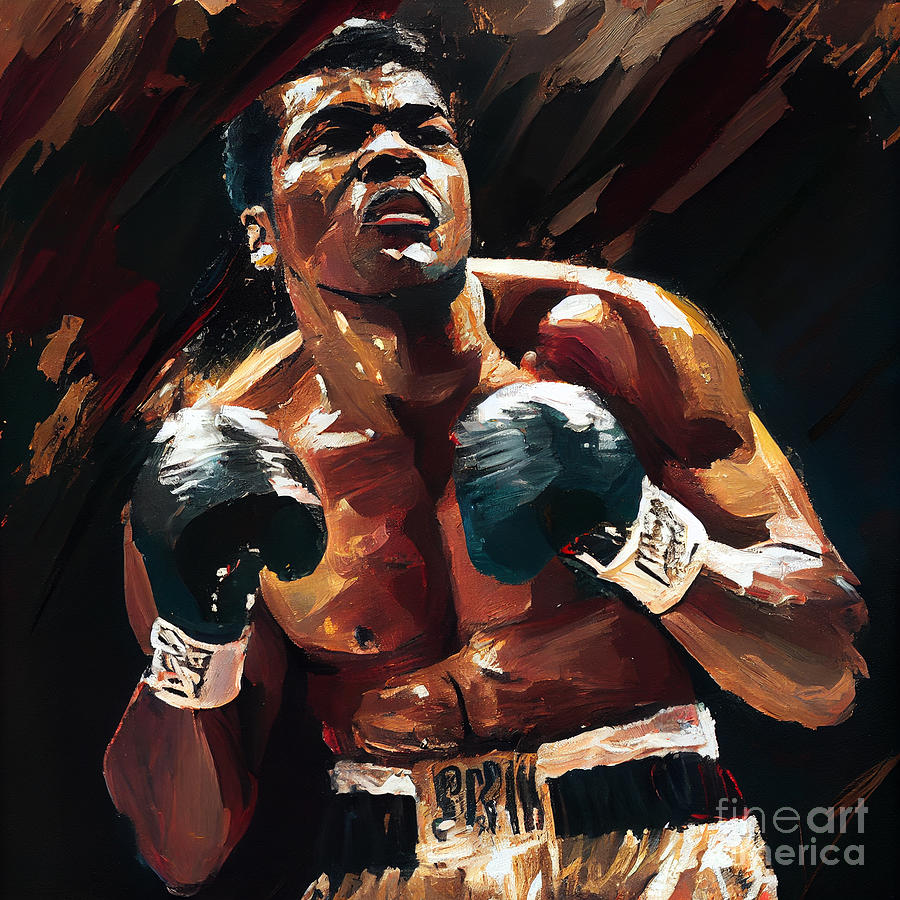 MUHAMMAD ALI BOXING oil painting in the style by Asar Studios Digital ...