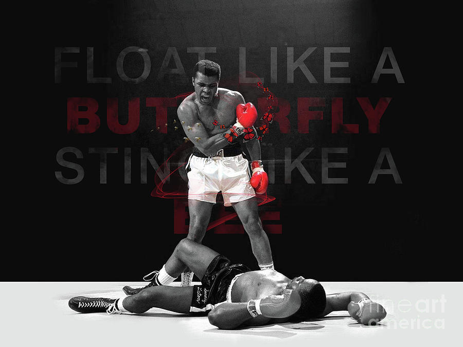 Muhammad Ali Float Like A Butterfly Quote Art Design Digital Art By GnG ...