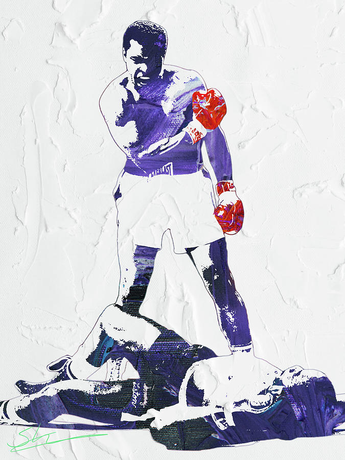 Muhammad Ali iconic knockout of Sonny Liston Mixed Media by Scott