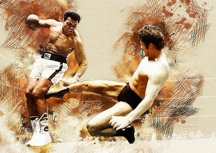 Muhammad Ali vs. Antonio Inoki Digital Art by Pheasant Run Gallery