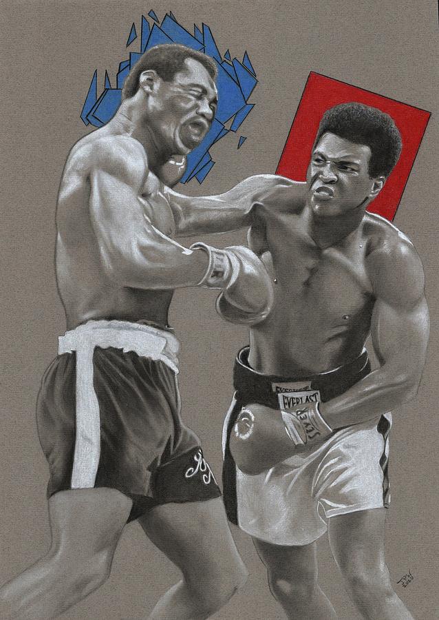 Fathers Day Drawing - Muhammad Ali Vs Ken Norton by JPW Artist