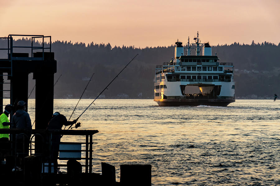 Mukilteo Ferry at Sunset Photograph by Cindy Shebley Mukilteo Ferry at Sunset Photograph by Cindy Shebley
