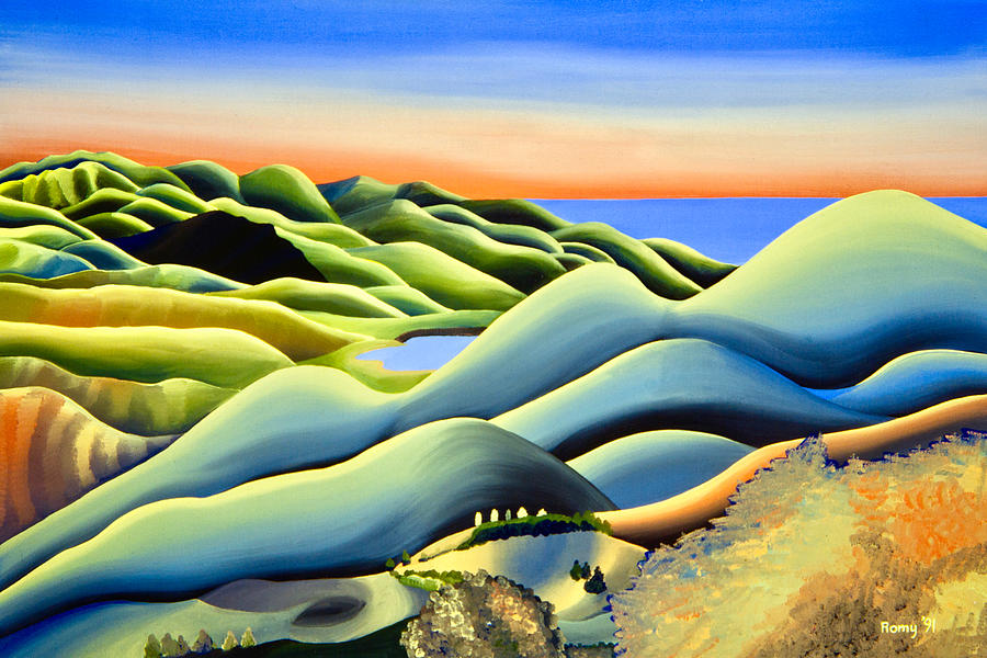 Mountain Painting - Mulholland Drive by Romy Muirhead