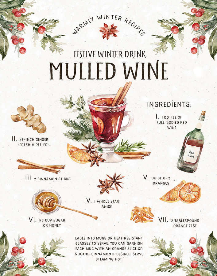Mulled Wine Recipe Mixed Media by Colleen Taylor