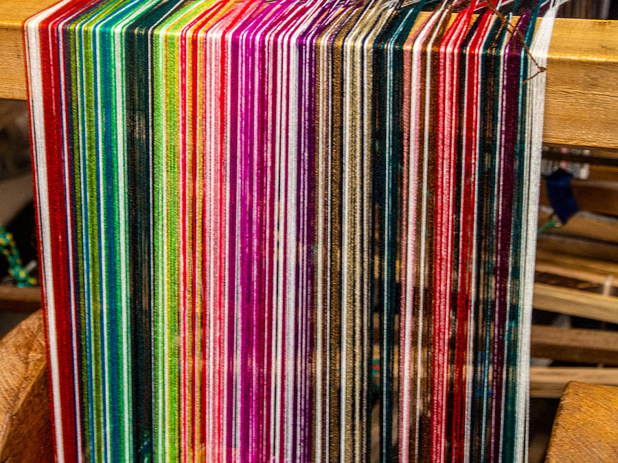Multi-color Yarn on a Loom Photograph by L Bosco