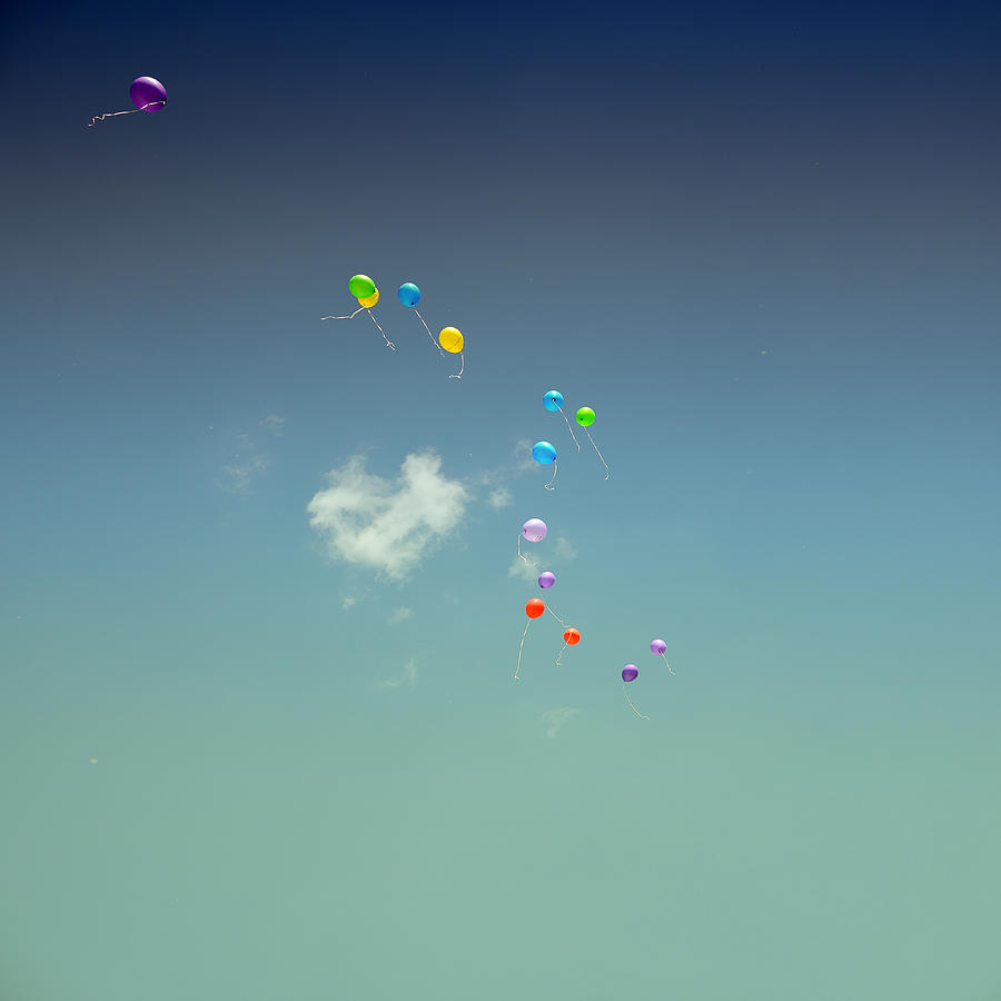 Multi Colored Balloons In Sky Photograph by Elena Peremet