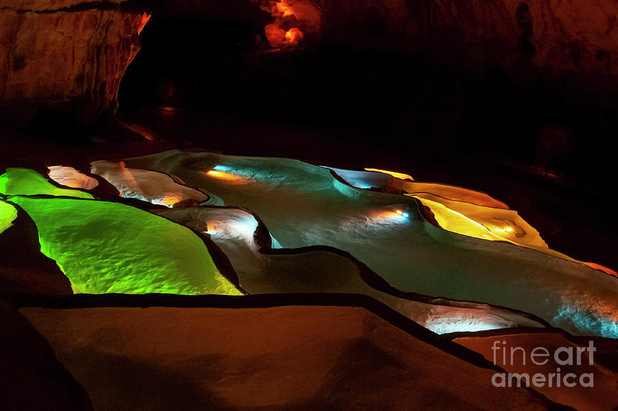 Multi-colored Pools in Grotte de St. Marcel Photograph by Bob Phillips