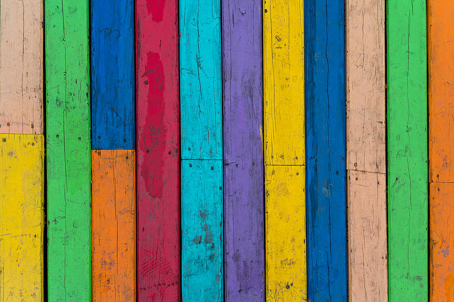 Multi-colored wooden floor boards. Backgrounds and textures Photograph by DmyTo