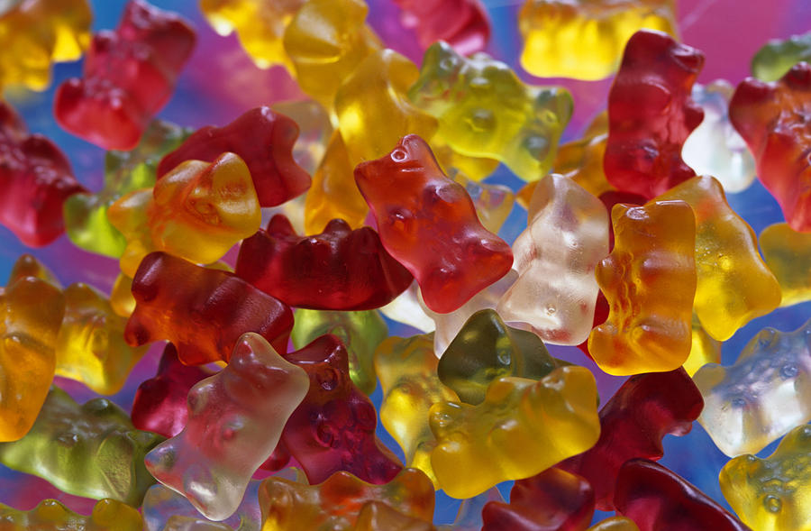 Multi coloured Jellybabies, traditional German sweety, close up Photograph by Achim Sass