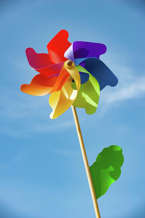Multi-coloured Windmill v Photograph by Helen Jackson