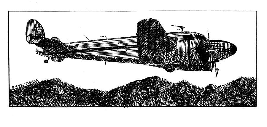 Multi Engine and Twin Tail  Drawing by Bill Tomsa