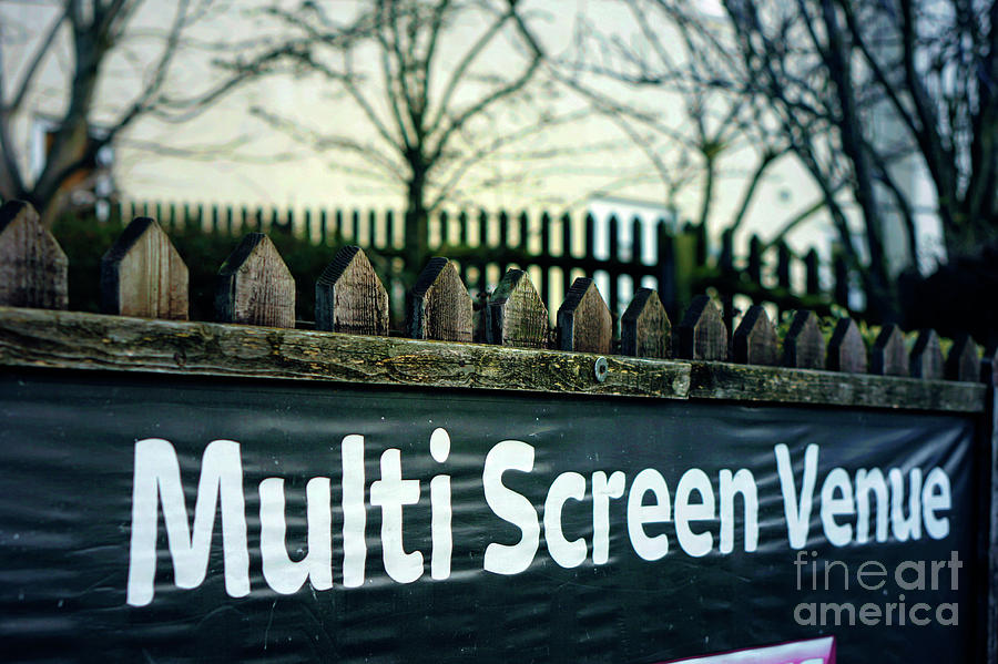 Multi screen venue sign Photograph by Tom Gowanlock