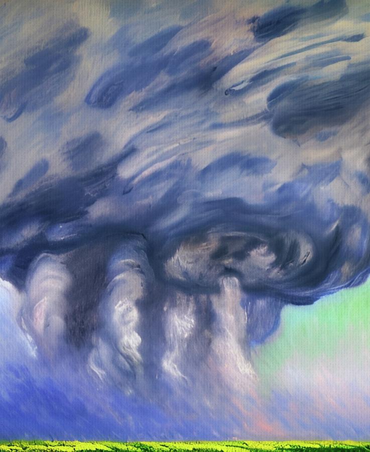 Multi-Vortex Storm Painting by Ally White