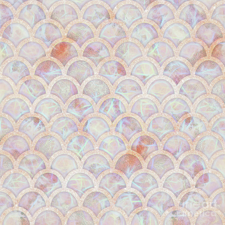 Pattern Digital Art - Multicolor Pattern Scalloped Edges Number 8 by Tina Lavoie