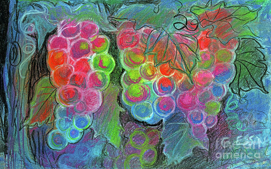 Multicolored Grapes Painting by Genevieve Esson