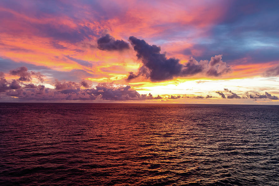 Dramatic Colorful Sky and Sea at Sunset Photograph by William Dickman