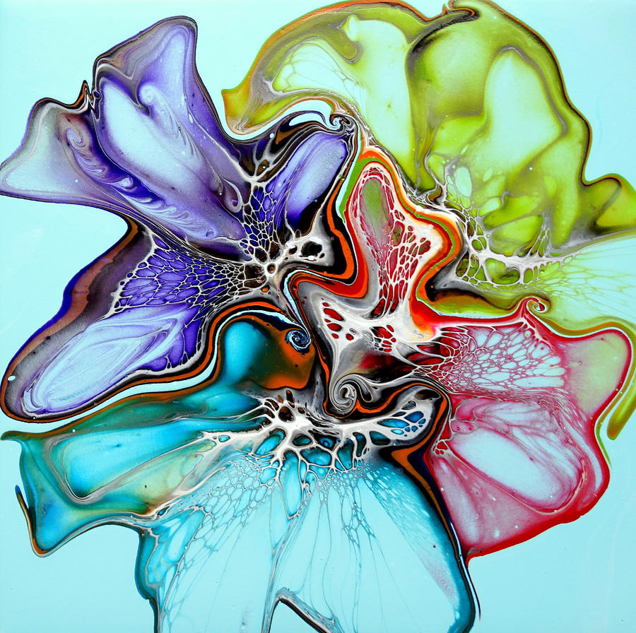 Multiple Flower Pour 42 Painting by Elvira De Vries
