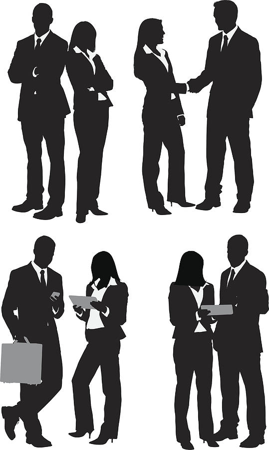 Multiple images of business people Drawing by 4x6