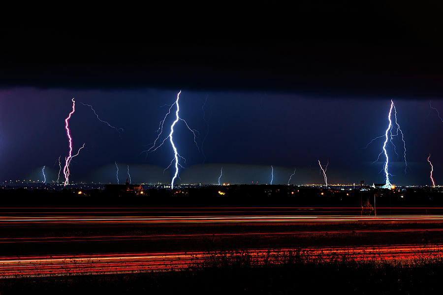 Multiple lightning bolts over Dallas Texas Photograph by David ...