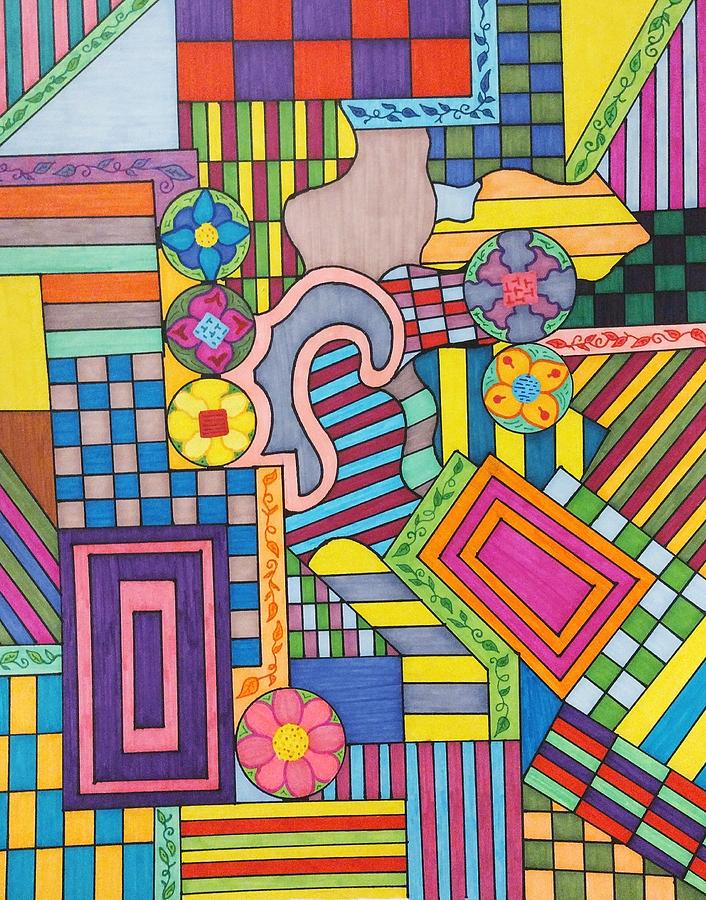 Multiple Patterns Drawing by SarahJo Hawes - Fine Art America