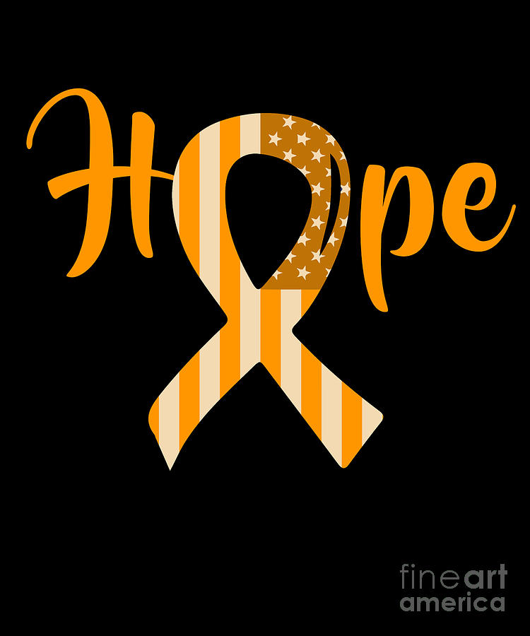 Multiple Sclerosis Awareness Month Ms Orange Ribbon by Noirty Designs