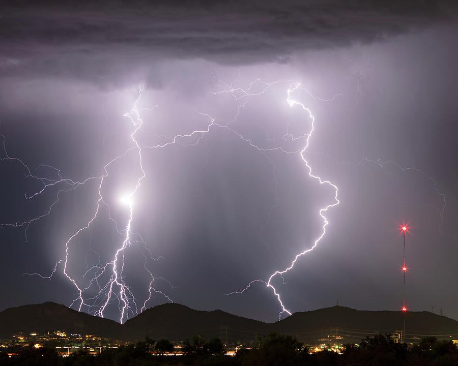 Multiple Strikes over the Tucson Mountains Photograph by Jhaz Photo Multiple Strikes over the Tucson Mountains Photograph by Jhaz Photo