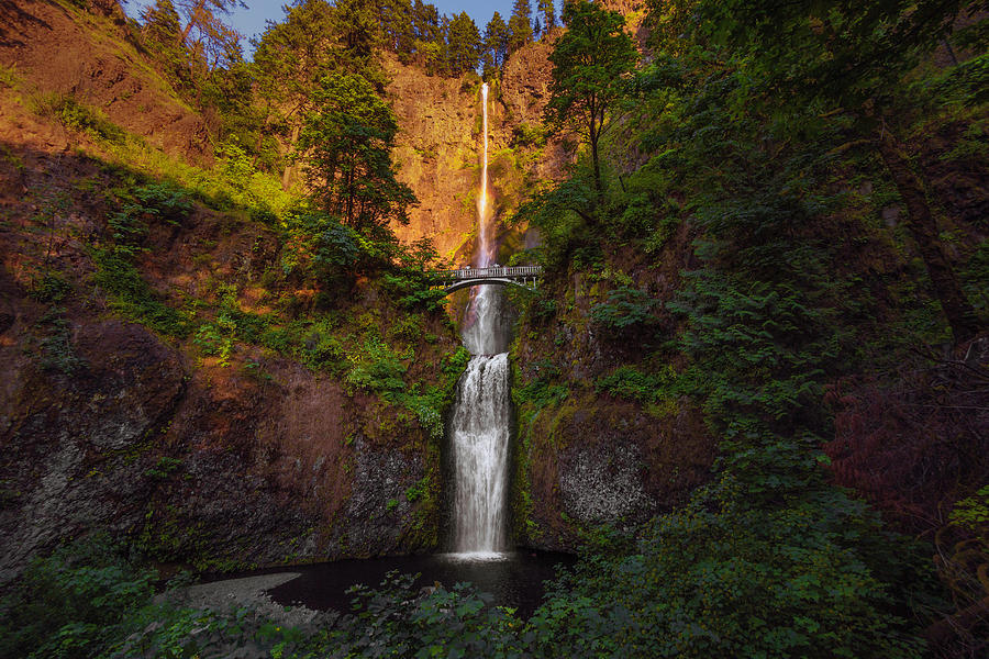 Multnomah Falls at Sunset Photograph by Don Hoekwater Photography