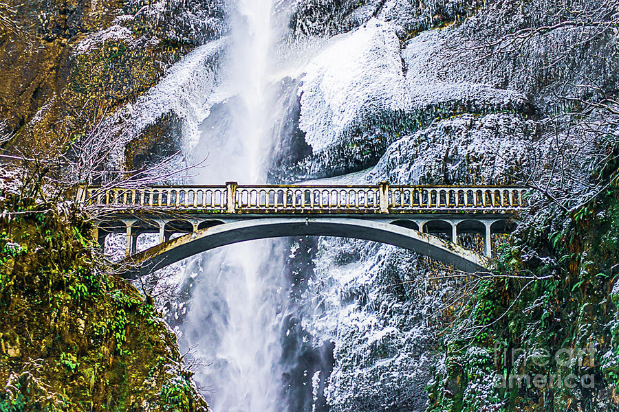 Waterfall Photograph - Multnomah Falls Bridge by Eye of Arius