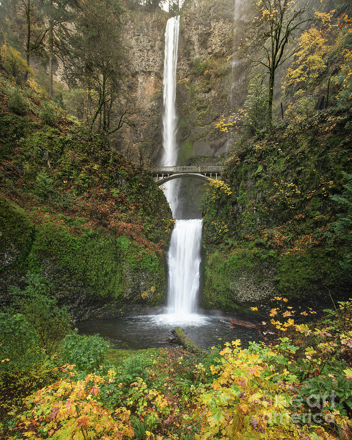 Multnomah Falls in Autumn Photograph by Jackie Follett - Fine Art America