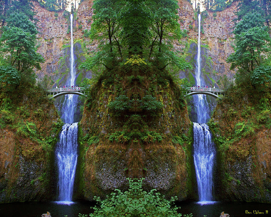 Multnomah Falls Mirror #1 Photograph by Ben Upham III