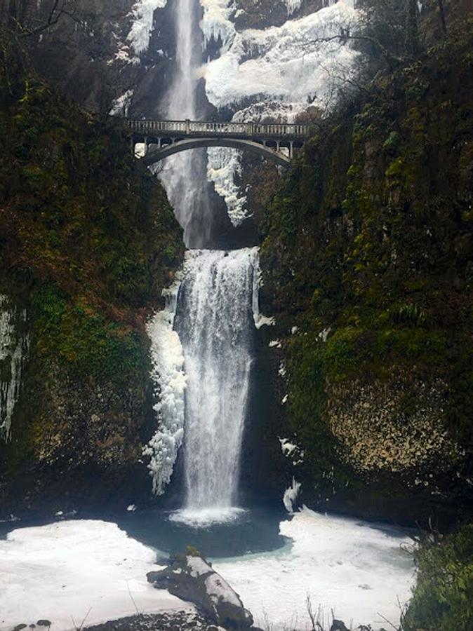 Multnomah Falls - Snow Photograph by Jason Tanamor