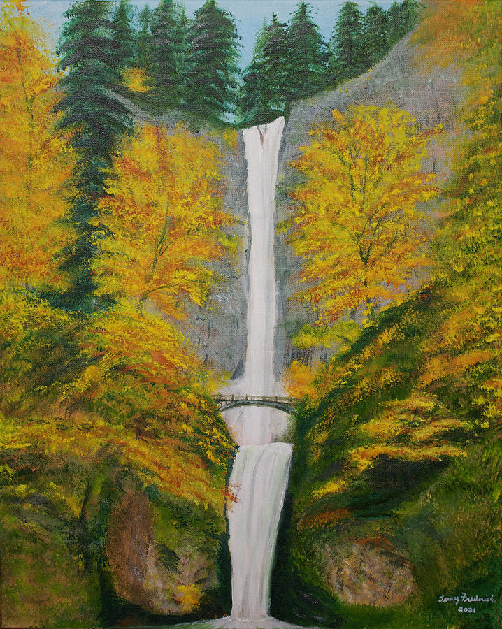 Multnomah Falls Painting by Terry Frederick