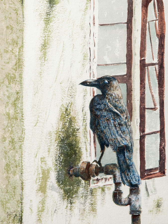 Mumbai Crow Painting by Tesh Parekh