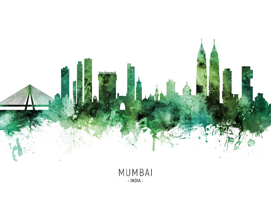 Mumbai Skyline India Bombay #15 Digital Art by Michael Tompsett