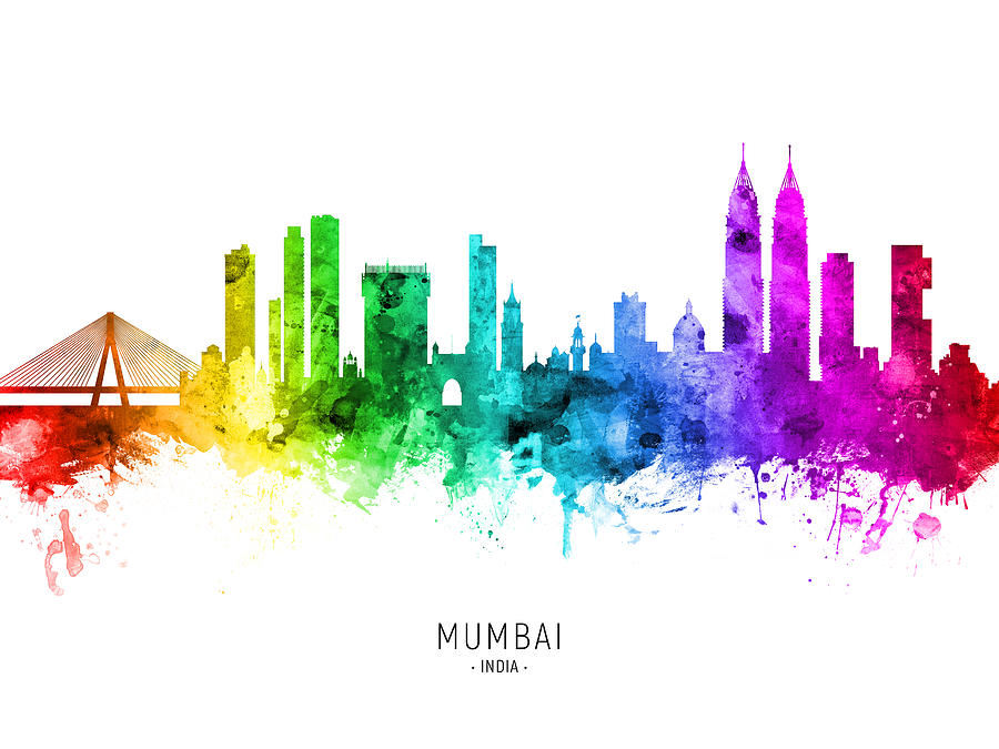 Mumbai Skyline India Bombay #39 Digital Art by Michael Tompsett