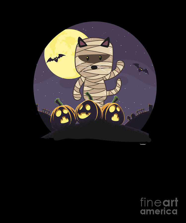Mummy Cat Halloween Digital Art by Thomas Larch - Pixels