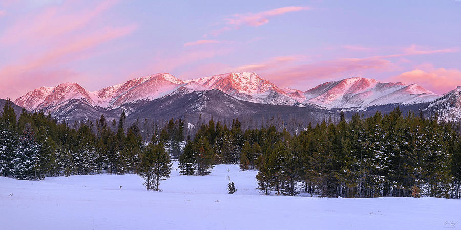 Mummy Range Winter Sunrise Photograph by Aaron Spong