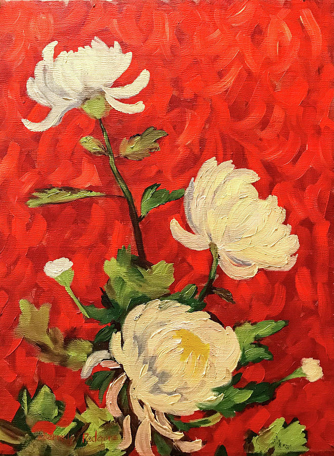 Mums Painting by Sherrell Rodgers