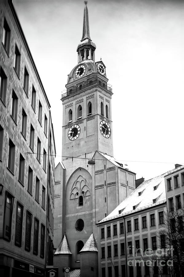 Munich Heiliggeistkirche Church Clock Tower Photograph by John Rizzuto