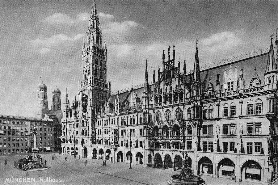 Munich Rathaus Vintage Postcard Photograph by Steven Ralser