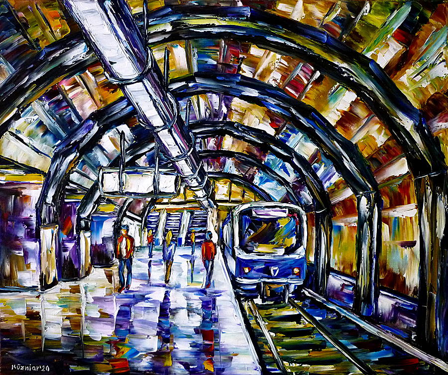 Munich Subway Painting by Mirek Kuzniar