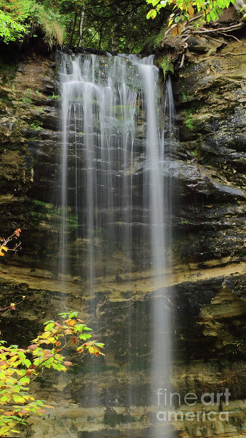 Munising Falls in the Fall Photograph by Erick Schmidt