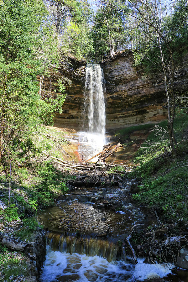 Munising Waterfall Vertical Photograph by Dawn Richards