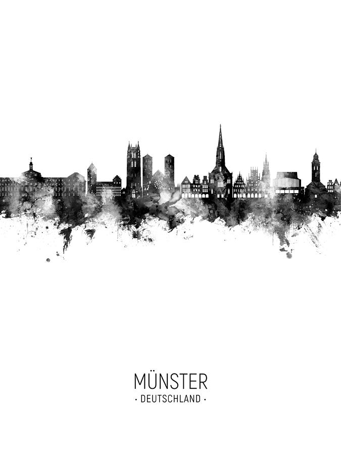 Munster Germany Skyline #01 Digital Art by Michael Tompsett