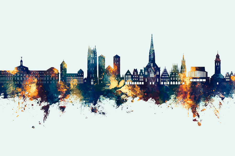 Munster Germany Skyline #72 Digital Art by Michael Tompsett