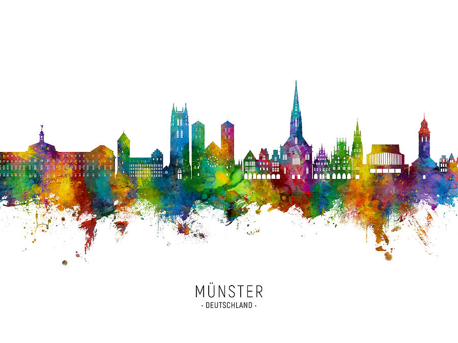 Munster Germany Skyline #75 Digital Art by Michael Tompsett